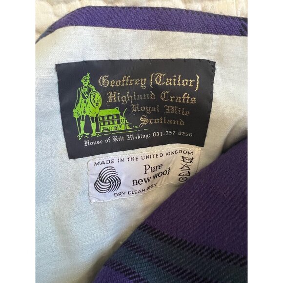Vintage  Highland Crafts Royal Mile Scotland Purple Kilt & Day Jacket - Picture 5 of 16